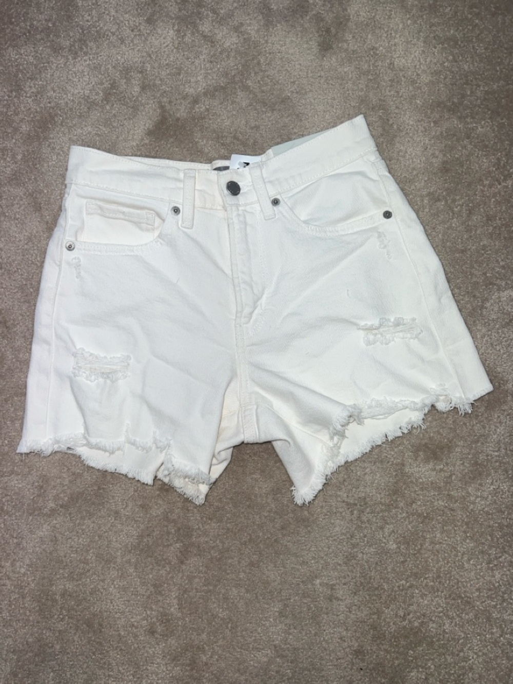 Just USA white distressed hem short SMALL